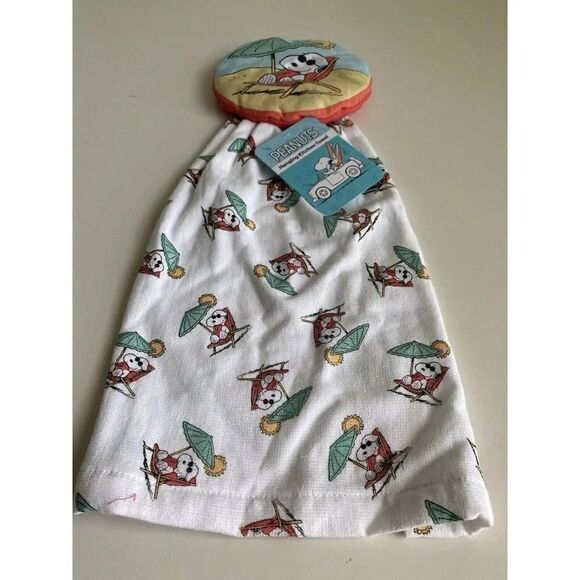 Peanuts Snoopy At The Beach Summer Hanging Kitchen Towel NEW - Picture 5 of 8